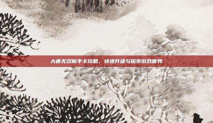 大唐无双新手卡攻略，快速升级与探索游戏世界