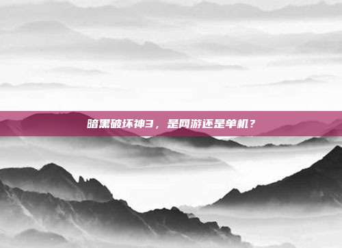 暗黑破坏神3，是网游还是单机？