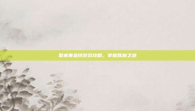 夏威夷金钱游戏攻略,掌握胜利之道