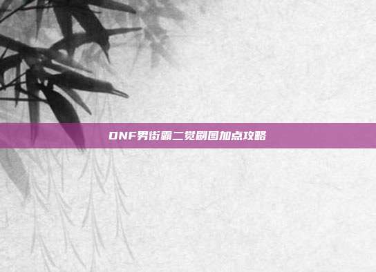 DNF男街霸二觉刷图加点攻略