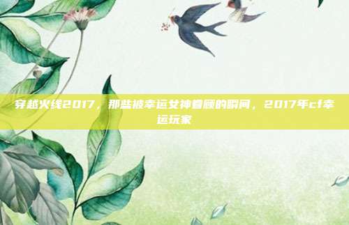 穿越火线2017，那些被幸运女神眷顾的瞬间，2017年cf幸运玩家