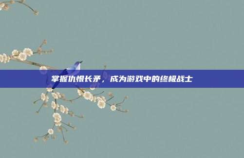 掌握仇恨长矛,成为游戏中的终极战士
