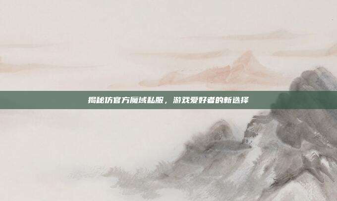 揭秘仿官方魔域私服,游戏爱好者的新选择