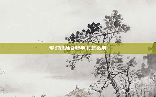 梦幻诛仙2新手卡怎么用