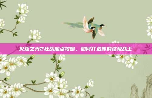 火炬之光2狂战加点攻略，如何打造你的终极战士