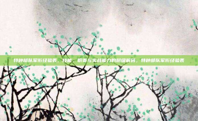 特种部队军衔经验表，技能、职责与实战能力的层级解码，特种部队军衔经验表