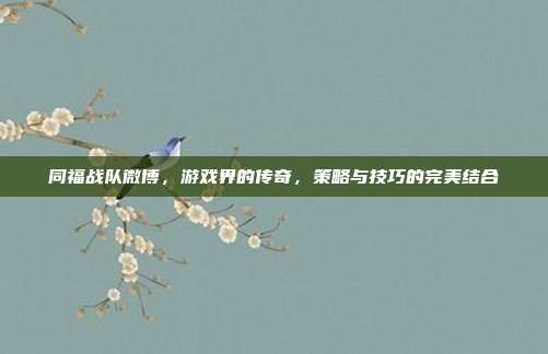 同福战队微博，游戏界的传奇，策略与技巧的完美结合