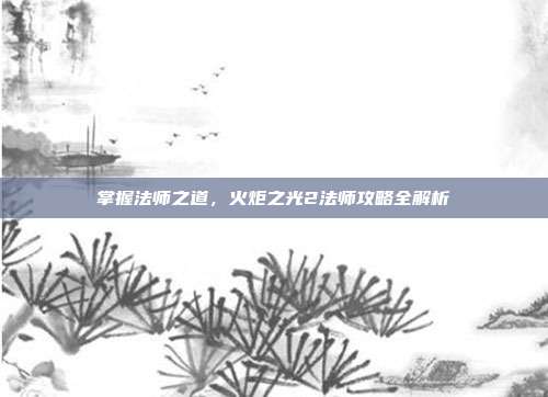 掌握法师之道，火炬之光2法师攻略全解析