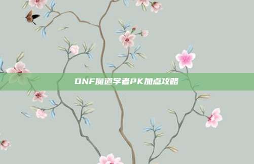 DNF魔道学者PK加点攻略